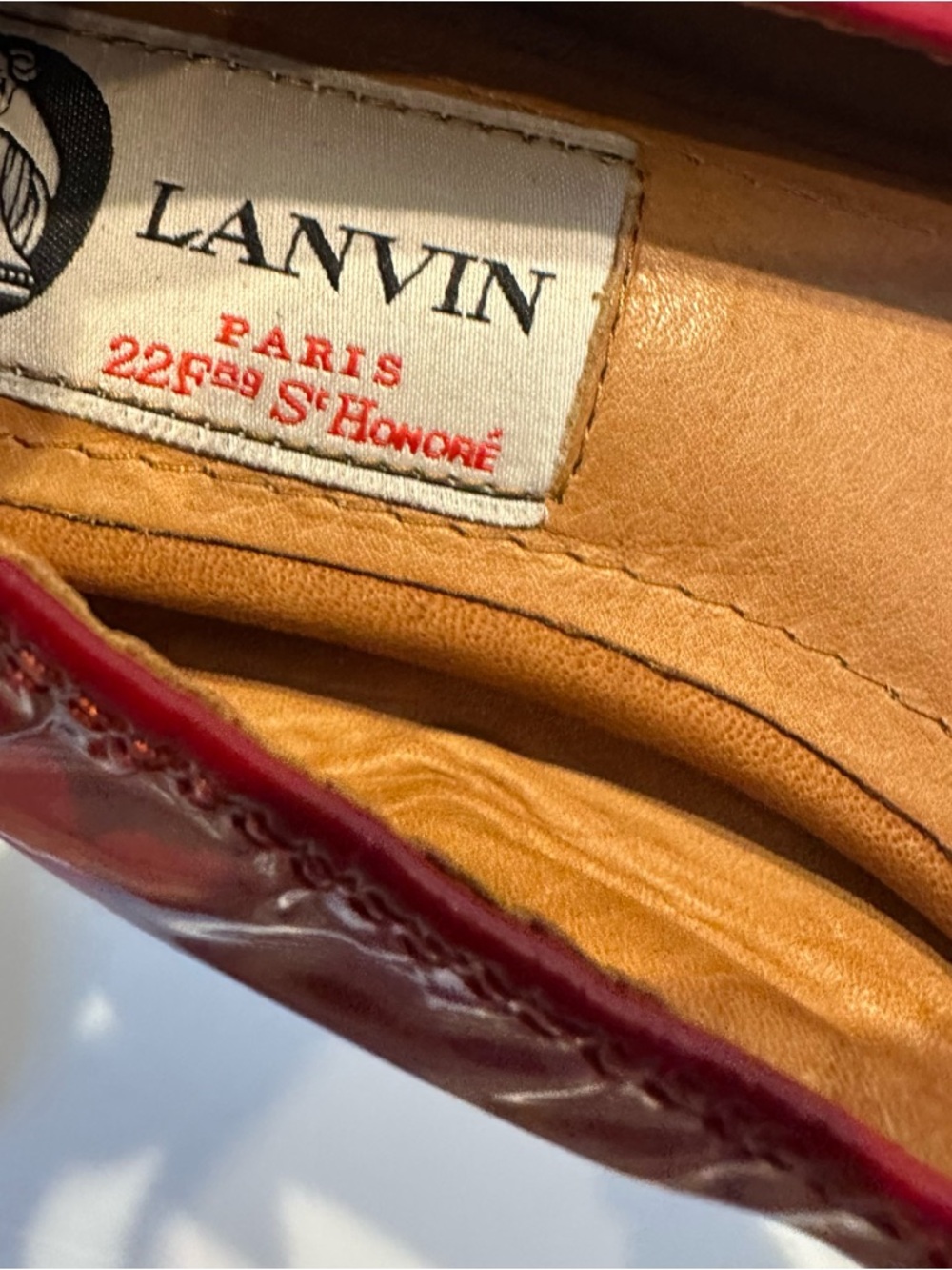 Lanvin Red Patent Leather Scrunch Ballet Flats - Picture 4 of 9